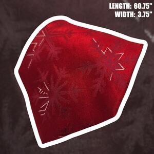 Holidays Men Tie Red Snowflake Christmas Holiday Silk Classic Winter 60.75"